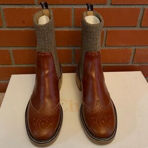 Chloe Chestnut and Taupe Ankle Booties